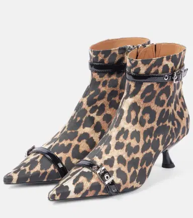 Ganni Leopard-print satin ankle boots | Thumbnail 2 Ganni Leopard-print satin ankle boots | Thumbnail 2