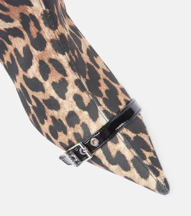 Ganni Leopard-print satin ankle boots | Thumbnail 3 Ganni Leopard-print satin ankle boots | Thumbnail 3