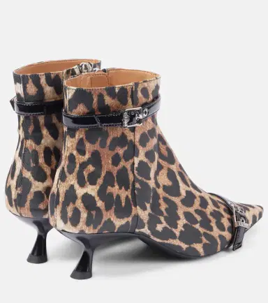 Ganni Leopard-print satin ankle boots | Thumbnail 4 Ganni Leopard-print satin ankle boots | Thumbnail 4