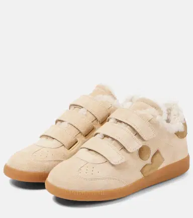 Isabel Marant Beth shearling-trimmed leather sneakers | Thumbnail 2 Isabel Marant Beth shearling-trimmed leather sneakers | Thumbnail 2