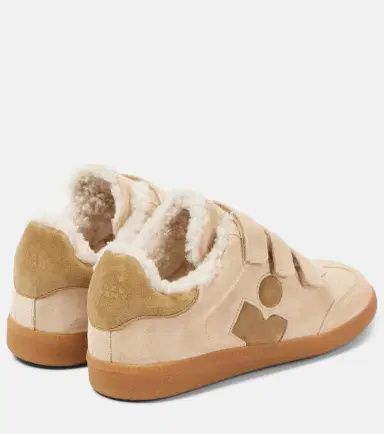 Isabel Marant Beth shearling-trimmed leather sneakers | Thumbnail 4 Isabel Marant Beth shearling-trimmed leather sneakers | Thumbnail 4