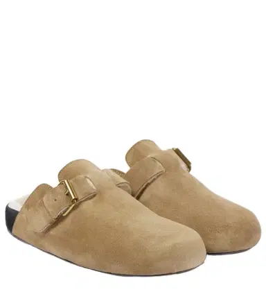Isabel Marant Mirvin shearling-lined suede clogs | Thumbnail 1 Isabel Marant Mirvin shearling-lined suede clogs | Thumbnail 1