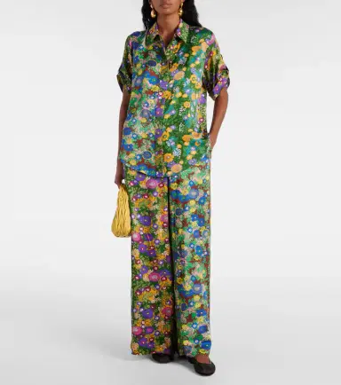 Alemais Alémais Printed silk satin wide-leg pants | Thumbnail 4 Alemais Alémais Printed silk satin wide-leg pants | Thumbnail 4