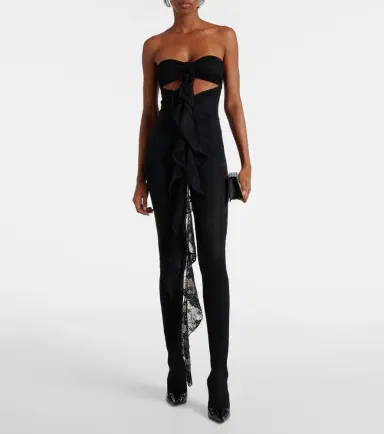 Oséree Oséree Ruffled cutout lace catsuit | Thumbnail 2 Oséree Oséree Ruffled cutout lace catsuit | Thumbnail 2