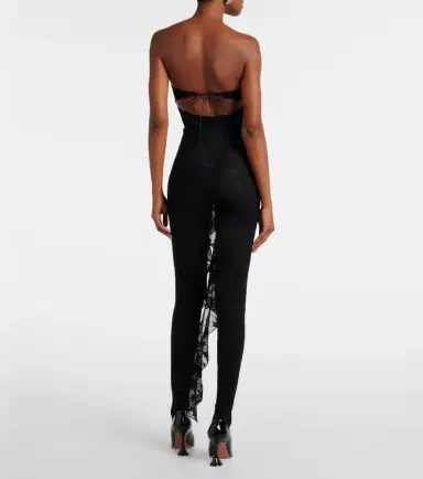 Oséree Oséree Ruffled cutout lace catsuit | Thumbnail 5 Oséree Oséree Ruffled cutout lace catsuit | Thumbnail 5