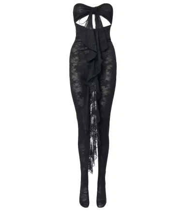 Oséree Oséree Ruffled cutout lace catsuit | Thumbnail 1 Oséree Oséree Ruffled cutout lace catsuit | Thumbnail 1