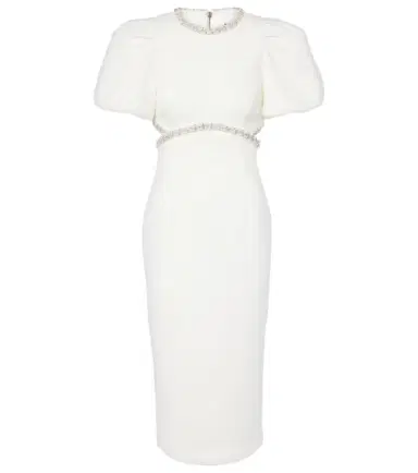 Rebecca Vallance Bridal Alicia embellished crêpe midi dress | Thumbnail 1 Rebecca Vallance Bridal Alicia embellished crêpe midi dress | Thumbnail 1