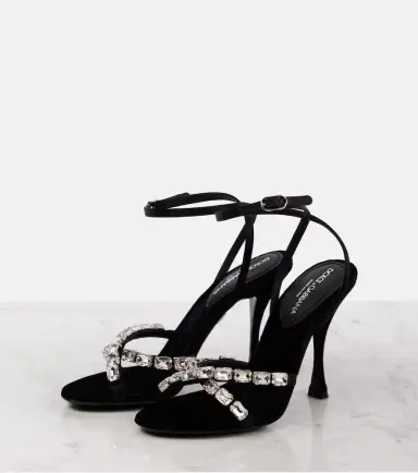 Dolce & Gabbana Crystal-embellished satin sandals | Thumbnail 2 Dolce & Gabbana Crystal-embellished satin sandals | Thumbnail 2