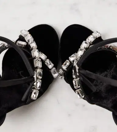 Dolce & Gabbana Crystal-embellished satin sandals | Thumbnail 3 Dolce & Gabbana Crystal-embellished satin sandals | Thumbnail 3