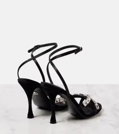 Dolce & Gabbana Crystal-embellished satin sandals | Thumbnail 4 Dolce & Gabbana Crystal-embellished satin sandals | Thumbnail 4