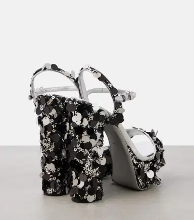 Dolce & Gabbana Sequined faux leather platform sandals | Thumbnail 3 Dolce & Gabbana Sequined faux leather platform sandals | Thumbnail 3