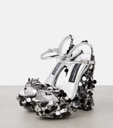 Dolce & Gabbana Sequined faux leather platform sandals | Thumbnail 4 Dolce & Gabbana Sequined faux leather platform sandals | Thumbnail 4