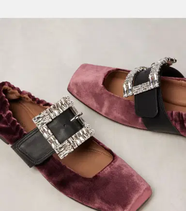 Dolce & Gabbana Embellished leather-trimmed velvet flats | Thumbnail 3 Dolce & Gabbana Embellished leather-trimmed velvet flats | Thumbnail 3