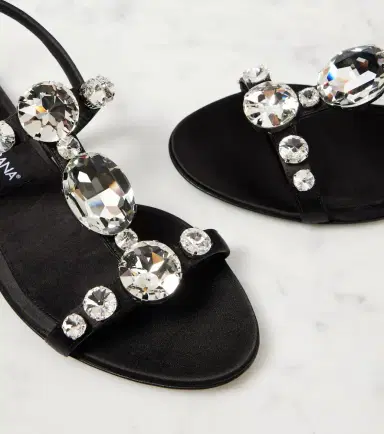 Dolce & Gabbana Bianca embellished satin sandals | Thumbnail 3 Dolce & Gabbana Bianca embellished satin sandals | Thumbnail 3