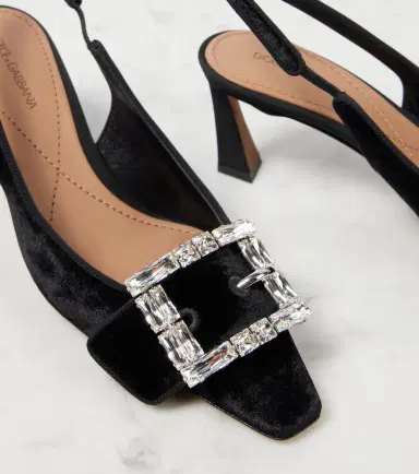 Dolce & Gabbana Embellished velvet slingback pumps | Thumbnail 5 Dolce & Gabbana Embellished velvet slingback pumps | Thumbnail 5