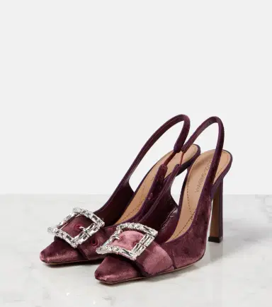 Dolce & Gabbana Embellished velvet slingback pumps | Thumbnail 4 Dolce & Gabbana Embellished velvet slingback pumps | Thumbnail 4