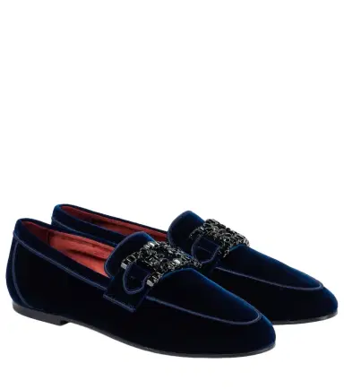 Tod's Kate embellished velvet loafers | Thumbnail 1 Tod's Kate embellished velvet loafers | Thumbnail 1