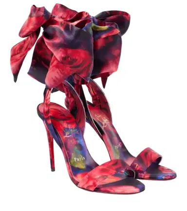 Christian Louboutin Sandale Du Désert 100 satin crêpe sandals | Thumbnail 1 Christian Louboutin Sandale Du Désert 100 satin crêpe sandals | Thumbnail 1