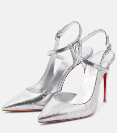 Christian Louboutin Jenlove 100 metallic leather slingback pumps | Thumbnail 2 Christian Louboutin Jenlove 100 metallic leather slingback pumps | Thumbnail 2