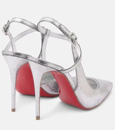 Christian Louboutin Jenlove 100 metallic leather slingback pumps | Thumbnail 3 Christian Louboutin Jenlove 100 metallic leather slingback pumps | Thumbnail 3
