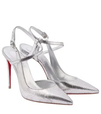 Christian Louboutin Jenlove 100 metallic leather slingback pumps | Thumbnail 1 Christian Louboutin Jenlove 100 metallic leather slingback pumps | Thumbnail 1