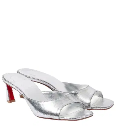 Christian Louboutin Condora 55 metallic leather mules | Thumbnail 1 Christian Louboutin Condora 55 metallic leather mules | Thumbnail 1