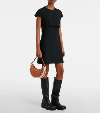 Prada Arqué Small shearling-trimmed shoulder bag | Thumbnail 5 Prada Arqué Small shearling-trimmed shoulder bag | Thumbnail 5