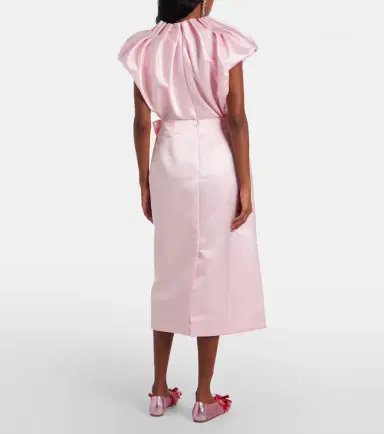Simone Rocha Draped satin midi skirt | Thumbnail 3 Simone Rocha Draped satin midi skirt | Thumbnail 3