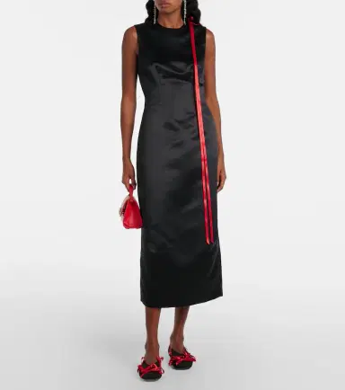 Simone Rocha Bow-detail satin midi dress | Thumbnail 3 Simone Rocha Bow-detail satin midi dress | Thumbnail 3