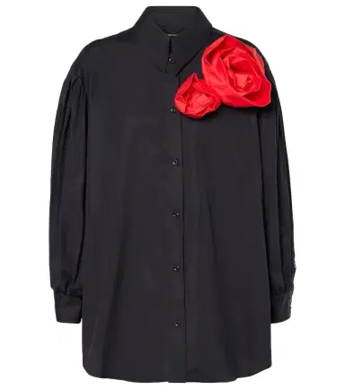 Simone Rocha Floral-appliqué cotton shirt | Thumbnail 1 Simone Rocha Floral-appliqué cotton shirt | Thumbnail 1