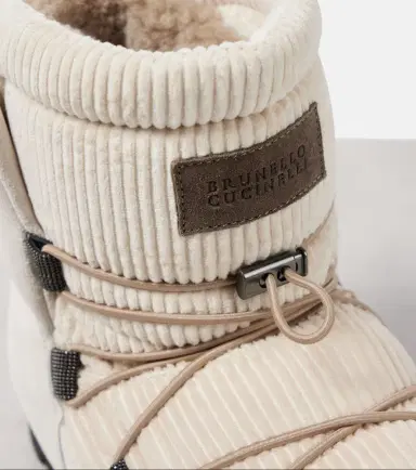 Brunello Cucinelli Shearling-lined corduroy and suede snow boots | Thumbnail 5 Brunello Cucinelli Shearling-lined corduroy and suede snow boots | Thumbnail 5