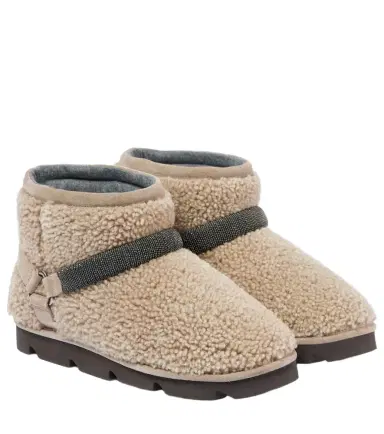 Brunello Cucinelli Monili Beads shearling snow boots | Thumbnail 1 Brunello Cucinelli Monili Beads shearling snow boots | Thumbnail 1