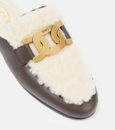 Tod's Catena shearling and leather mules | Thumbnail 2 Tod's Catena shearling and leather mules | Thumbnail 2