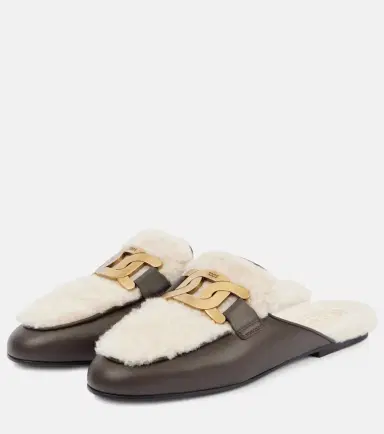 Tod's Catena shearling and leather mules | Thumbnail 4 Tod's Catena shearling and leather mules | Thumbnail 4