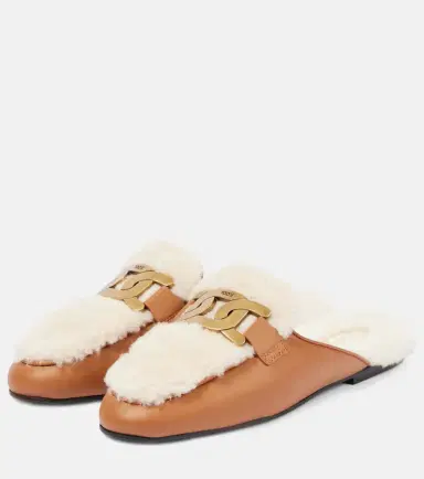 Tod's Catena shearling and leather mules | Thumbnail 3 Tod's Catena shearling and leather mules | Thumbnail 3