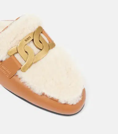 Tod's Catena shearling and leather mules | Thumbnail 4 Tod's Catena shearling and leather mules | Thumbnail 4