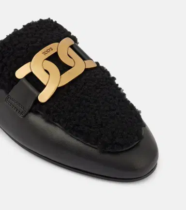 Tod's Catena Kate shearling and leather mules | Thumbnail 3 Tod's Catena Kate shearling and leather mules | Thumbnail 3