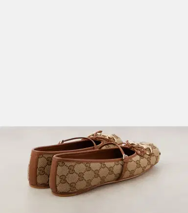 Gucci Horsebit GG Canvas ballet flats | Thumbnail 4 Gucci Horsebit GG Canvas ballet flats | Thumbnail 4