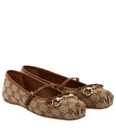 Gucci Horsebit GG Canvas ballet flats | Thumbnail 1 Gucci Horsebit GG Canvas ballet flats | Thumbnail 1