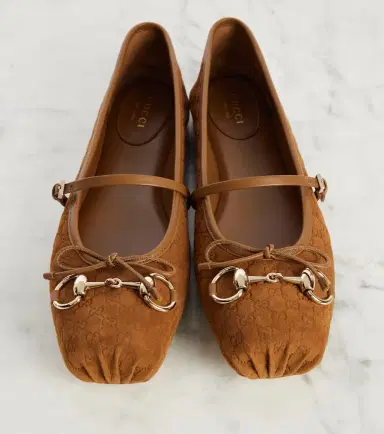 Gucci Horsebit GG suede ballet flats | Thumbnail 3 Gucci Horsebit GG suede ballet flats | Thumbnail 3