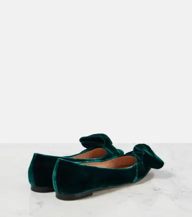 Gianvito Rossi Bow-detail velvet ballet flats | Thumbnail 2 Gianvito Rossi Bow-detail velvet ballet flats | Thumbnail 2