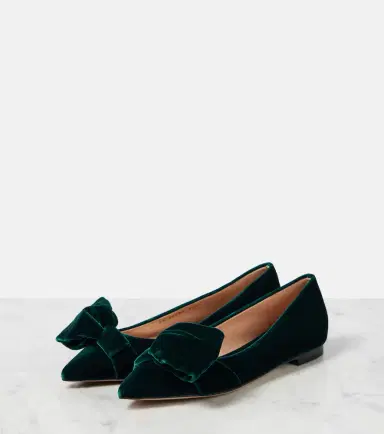 Gianvito Rossi Bow-detail velvet ballet flats | Thumbnail 3 Gianvito Rossi Bow-detail velvet ballet flats | Thumbnail 3