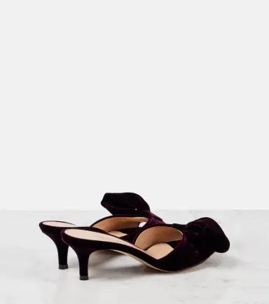Gianvito Rossi 55 bow-detail velvet mules | Thumbnail 2 Gianvito Rossi 55 bow-detail velvet mules | Thumbnail 2