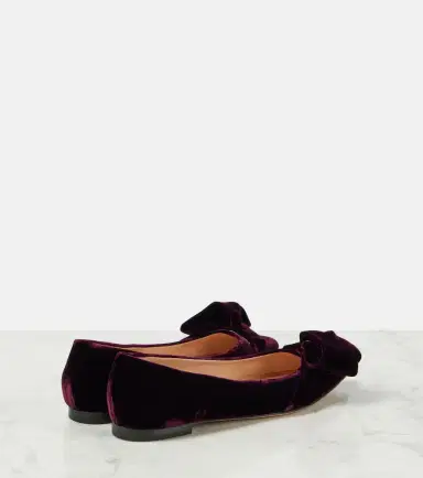 Gianvito Rossi Bow-detail velvet ballet flats | Thumbnail 3 Gianvito Rossi Bow-detail velvet ballet flats | Thumbnail 3