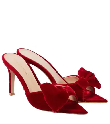 Gianvito Rossi 85 bow-detail velvet mules | Thumbnail 1 Gianvito Rossi 85 bow-detail velvet mules | Thumbnail 1