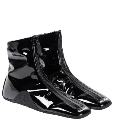 Alaïa Alaïa Sneaker faux patent leather ankle boots | Thumbnail 1 Alaïa Alaïa Sneaker faux patent leather ankle boots | Thumbnail 1