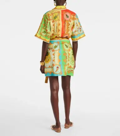 ALÉMAIS Alémais La Musica printed linen shirt dress | Thumbnail 4 ALÉMAIS Alémais La Musica printed linen shirt dress | Thumbnail 4
