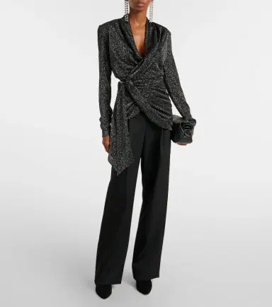 Isabel Marant Cinay lamé wrap top | Thumbnail 2 Isabel Marant Cinay lamé wrap top | Thumbnail 2