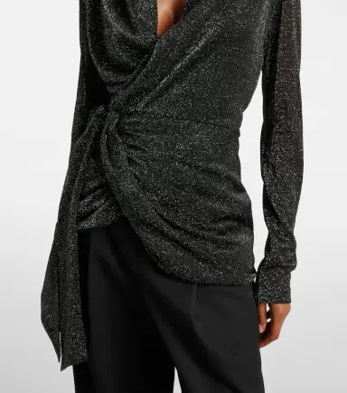 Isabel Marant Cinay lamé wrap top | Thumbnail 4 Isabel Marant Cinay lamé wrap top | Thumbnail 4