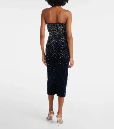 Alex Perry Embellished velvet midi dress | Thumbnail 2 Alex Perry Embellished velvet midi dress | Thumbnail 2